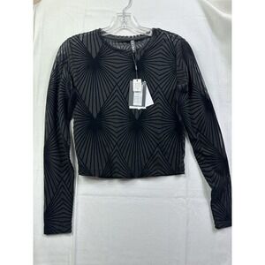 NWT Piece Shirt blouse See Thru sheer long sleeves color black size M Medium